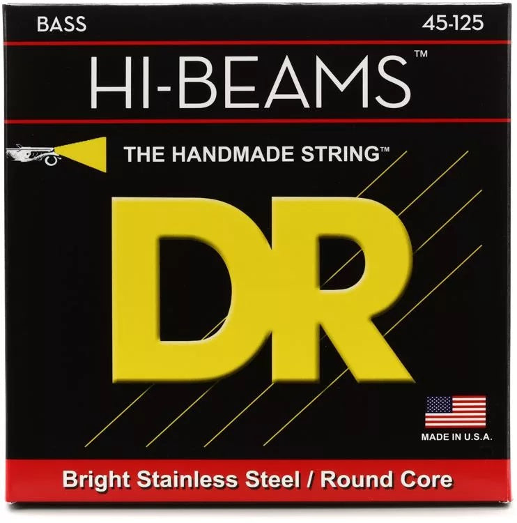 Cuerdas de Bajo de Acero Inoxidable Medianas de 5 Cuerdas DR Strings MR5-45 Hi-Beam