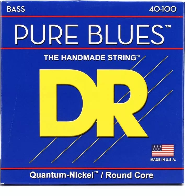 DR Strings PB-40 Pure Blues Quantum-nickel Bass Strings 40-100 Light