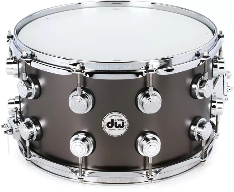 DW Collector's Series Metal Snare Drum 8 x 14" - Satin Black Over Brass