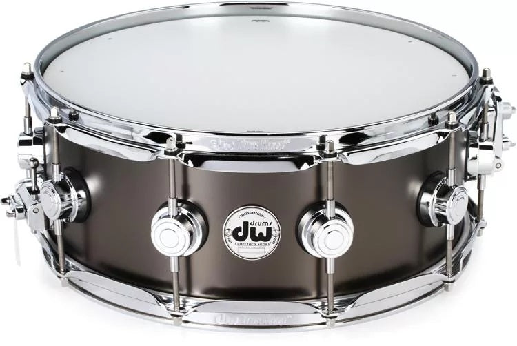 DW Collector's Series Metal Snare Drum 5.5 x 14 - Satin Black Over Brass