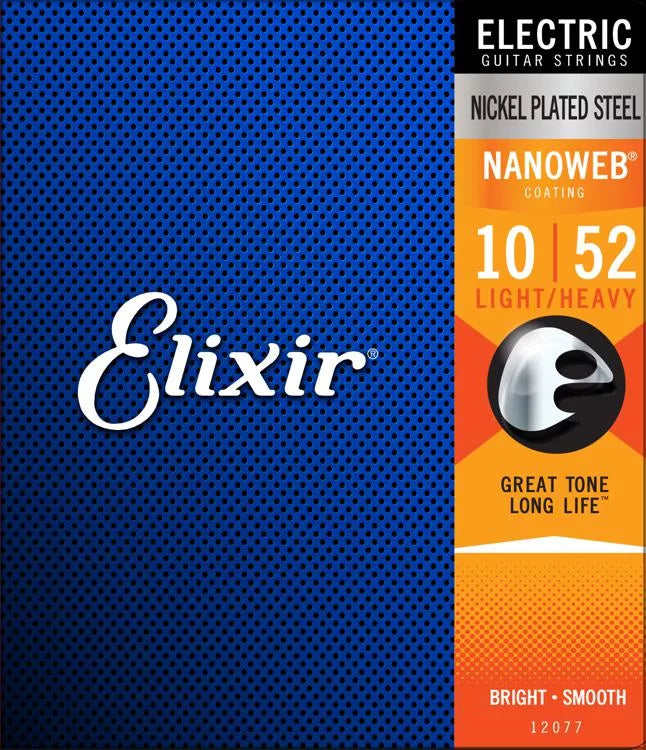 Elixir Strings 12077 Nanoweb Electric Guitar Strings - .010-.052