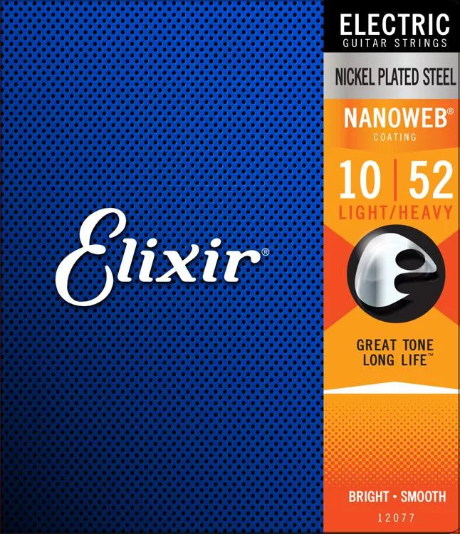 Elixir Strings 12077 Nanoweb Electric Guitar Strings - .010-.052