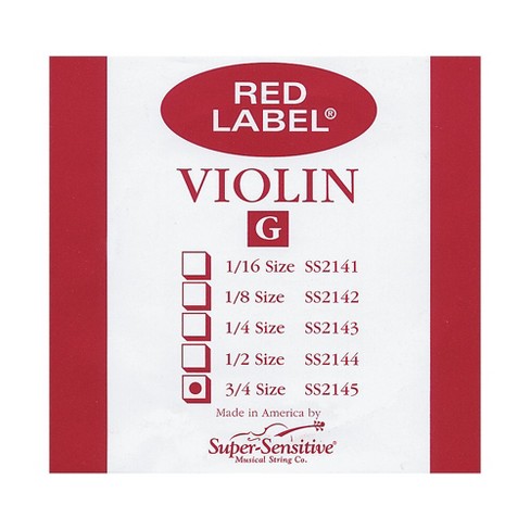 Super Sensitive Red Label Single Violin String - G 3/4