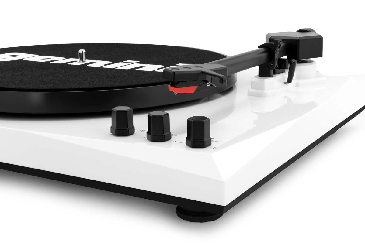 Gemini TT-900 Vinyl Record Player Turntable - Black & White