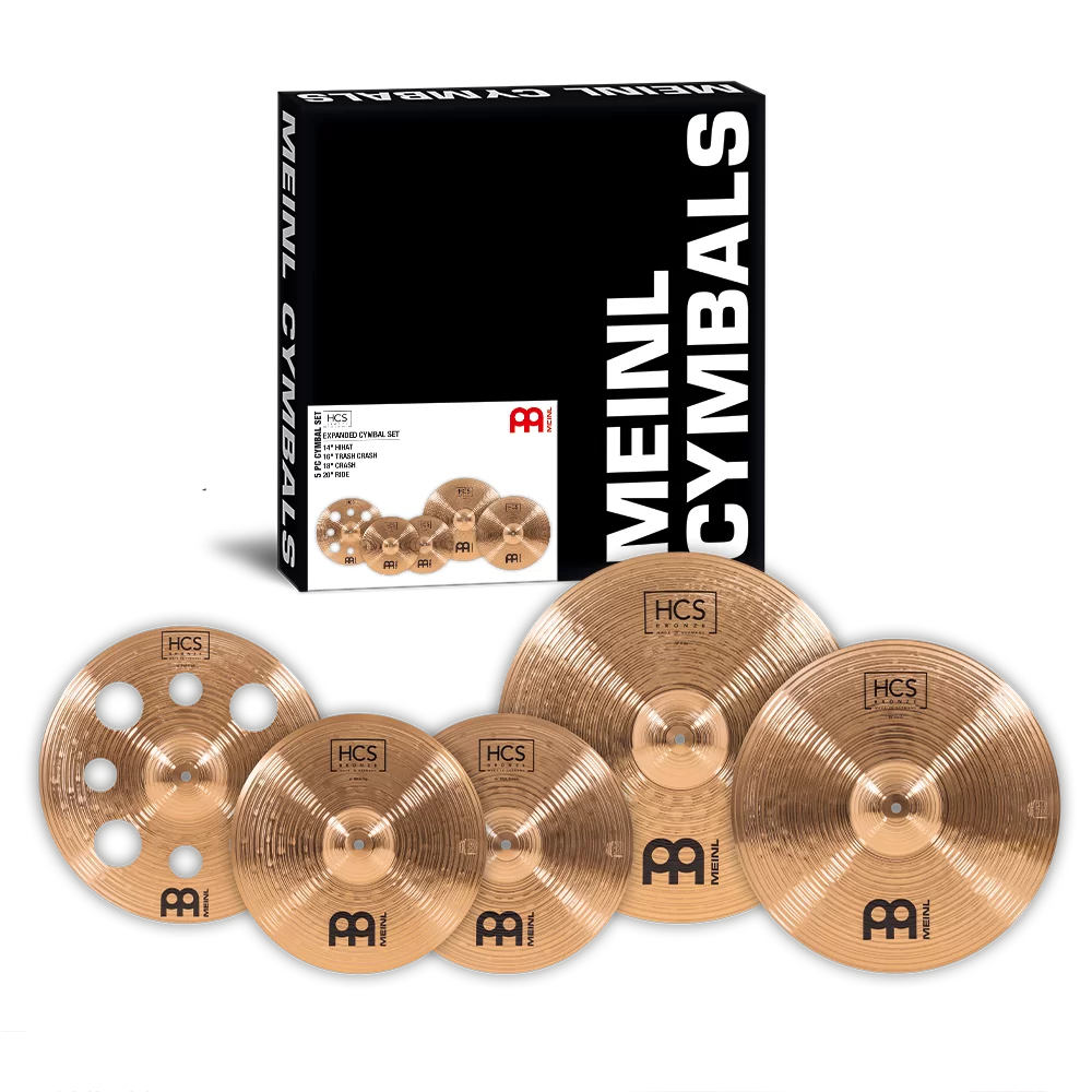 Meinl HCS Bronze Expanded Cymbal Set - 14" Hi-Hats, 16" Trash Crash, 18" Crash and 20" Ride