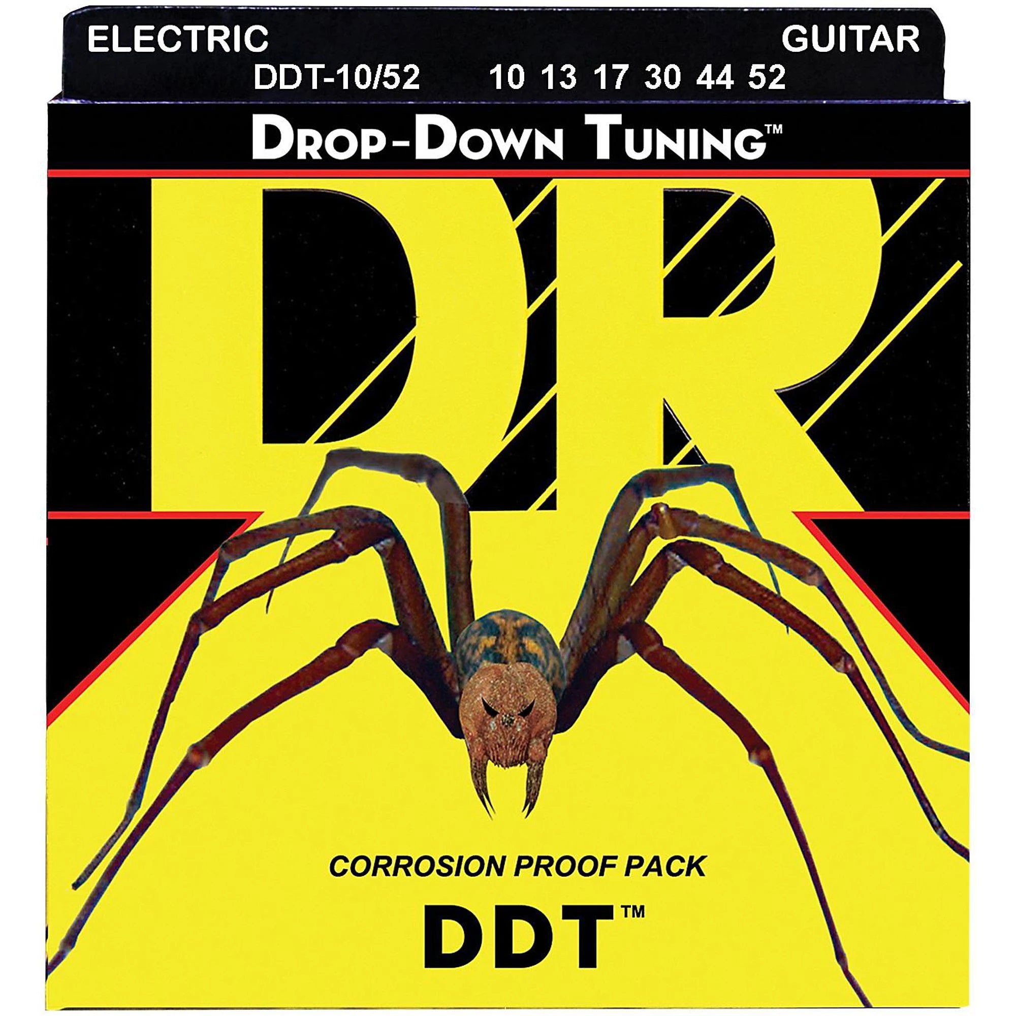 Cuerdas de guitarra eléctrica grandes y pesadas de afinación descendente DR Strings (10-52)