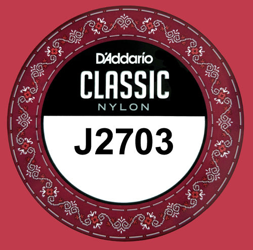 D'Addario J2703 Classic Clear Nylon Normal Tension 3rd-G Single String