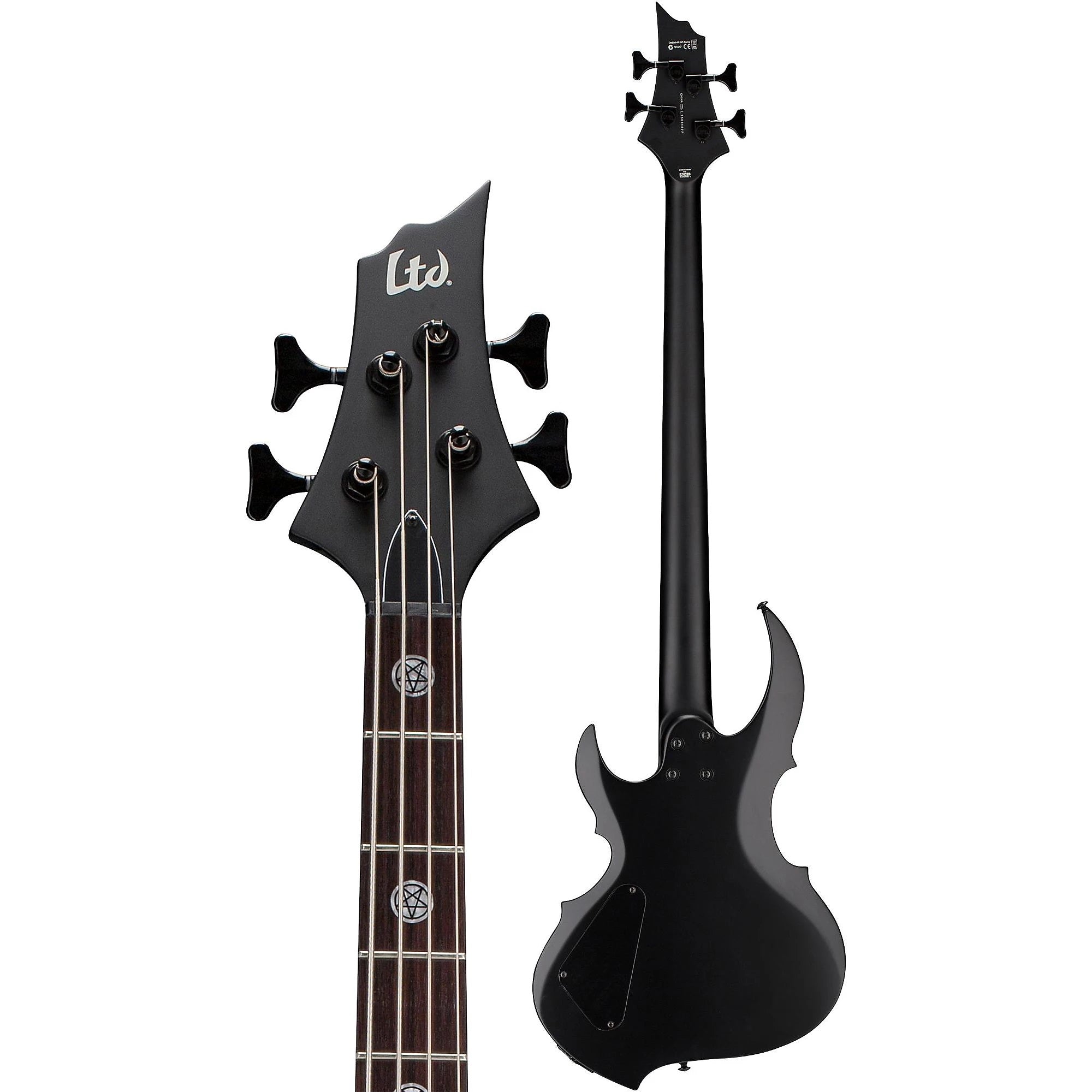 ESP LTD 4 String Tom Araya Signature Electric Bass - Black Satin