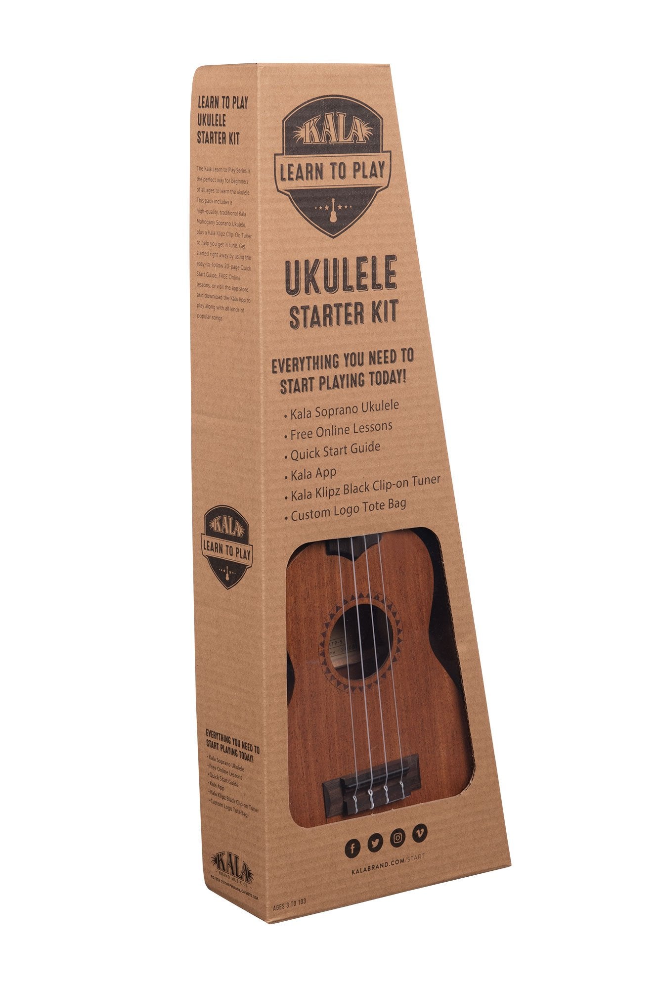 Kala Learn To Play Soprano Ukulele Starter Pack