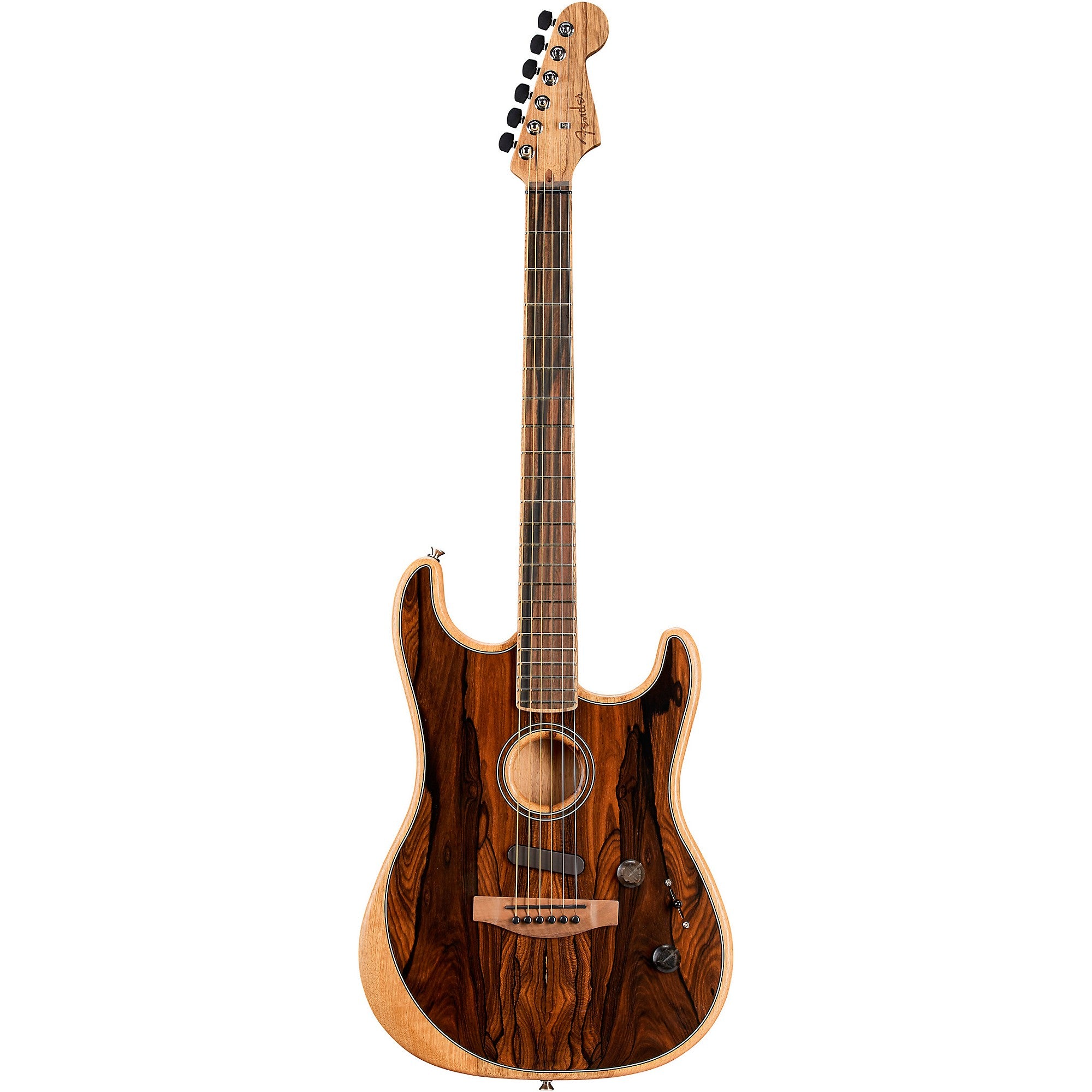 Fender Acoustasonic Stratocaster Exotic Wood Acoustic-Electric Guitar - Natural Ziricote