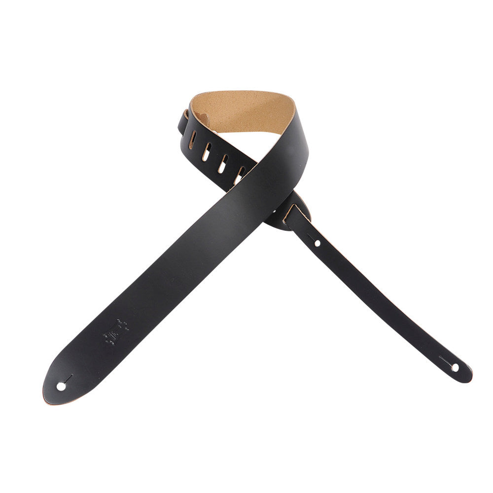 Levy’s 2″ Wide Tan Leather Guitar Strap Black