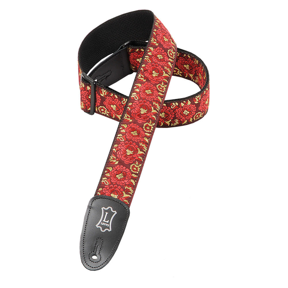 Levy’s 2″ Wide Red Jacquard Guitar Strap