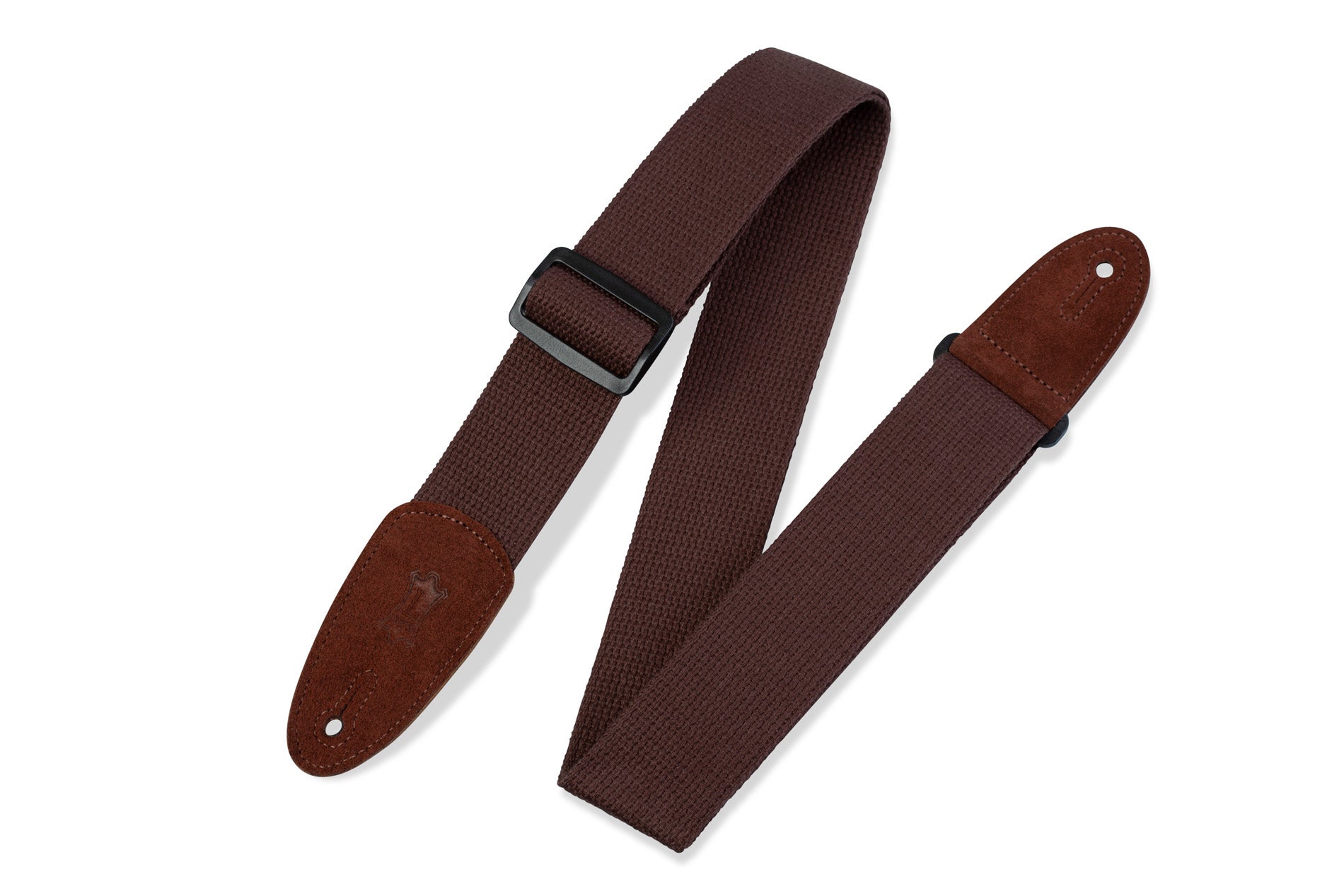 Levy's 2” Brown Cotton Guitar Strap Suede Ends - Brown