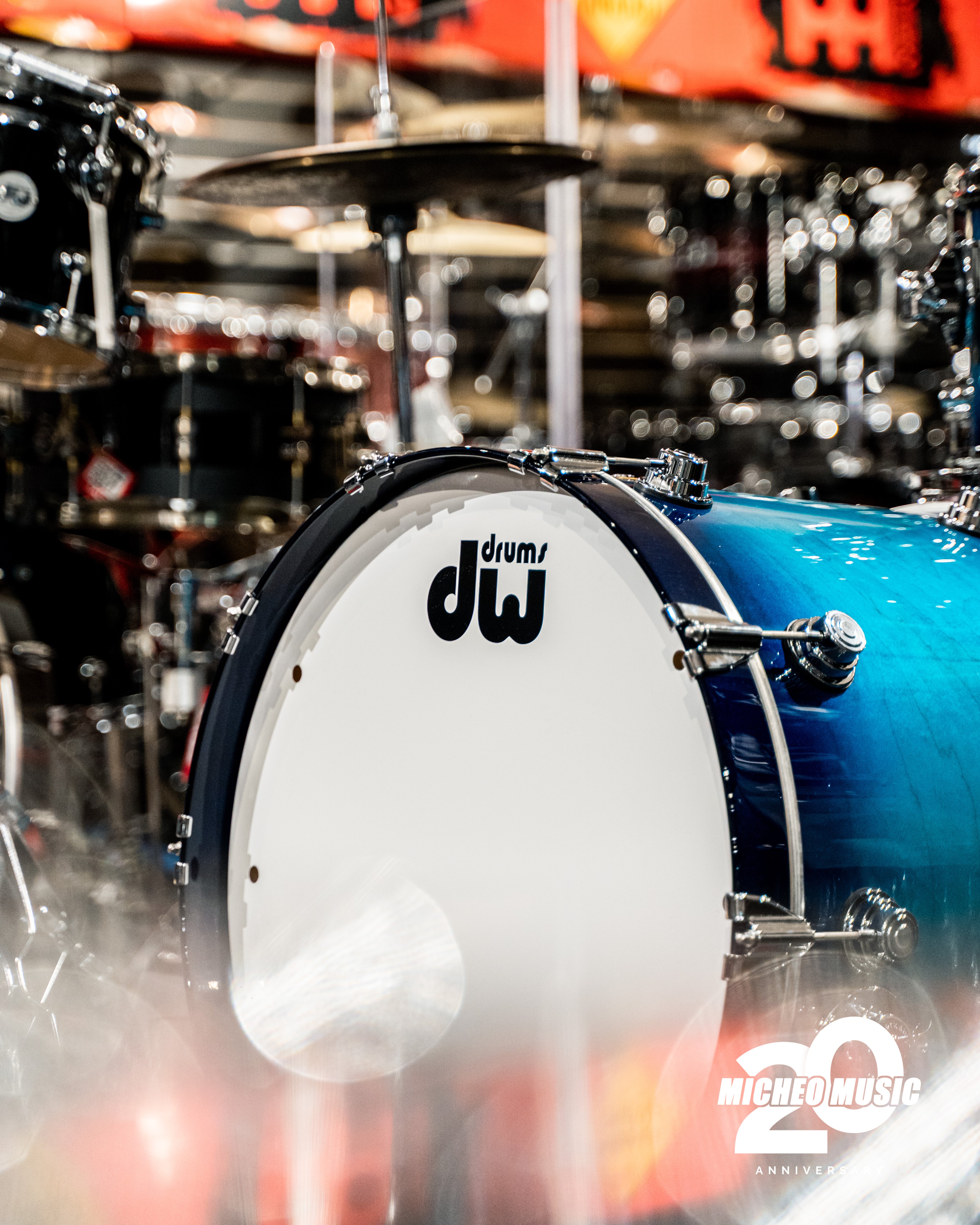 DW Jazz Series Custom 3 Pc Maple/Gumwood Drum Kit - Regal to Royal Blue Burst