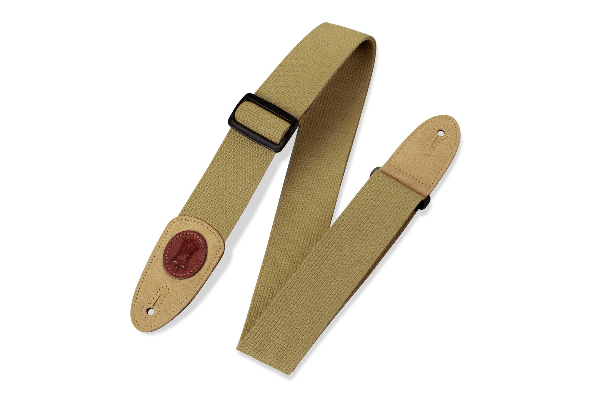 Levy's 2" Wide cotton Guitar Strap with Suede Ends Tan