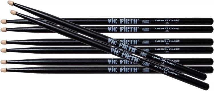 Vic Firth 5A American Classic 4 Pack - Black