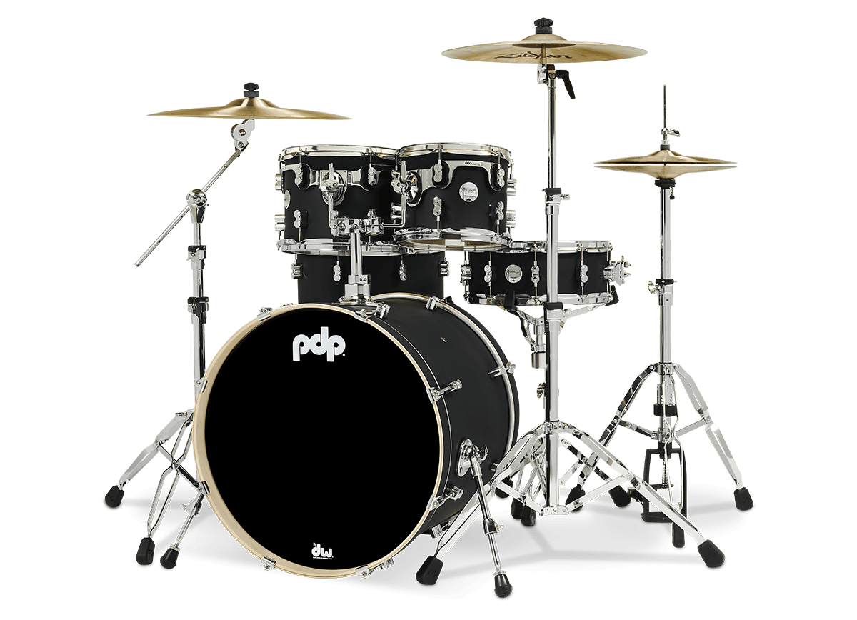PDP Concept Maple 5 Piece Shell Pack - Satin Black Finishply