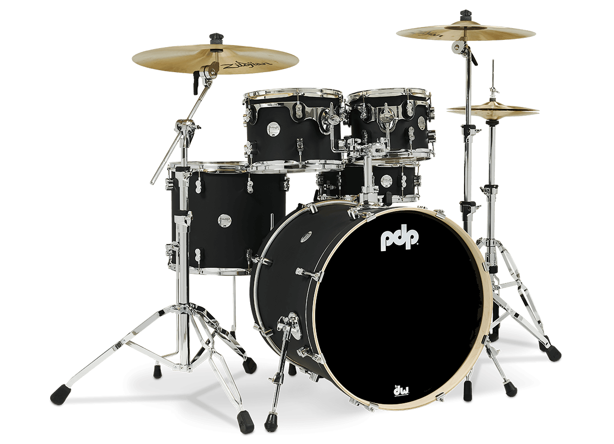 PDP Concept Maple 5 Piece Shell Pack - Satin Black Finishply