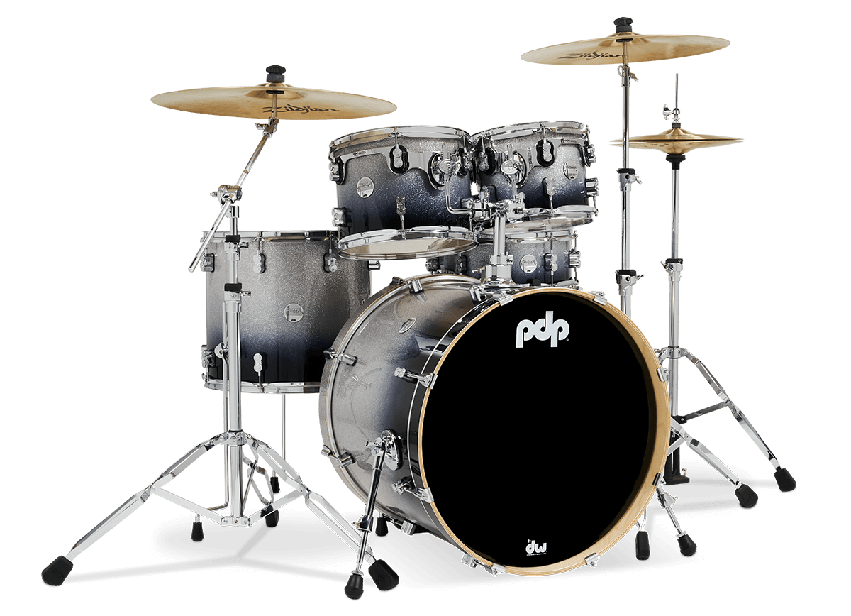 PDP Concept Maple 5-Piece Shell Pack - Silver to Black Fade