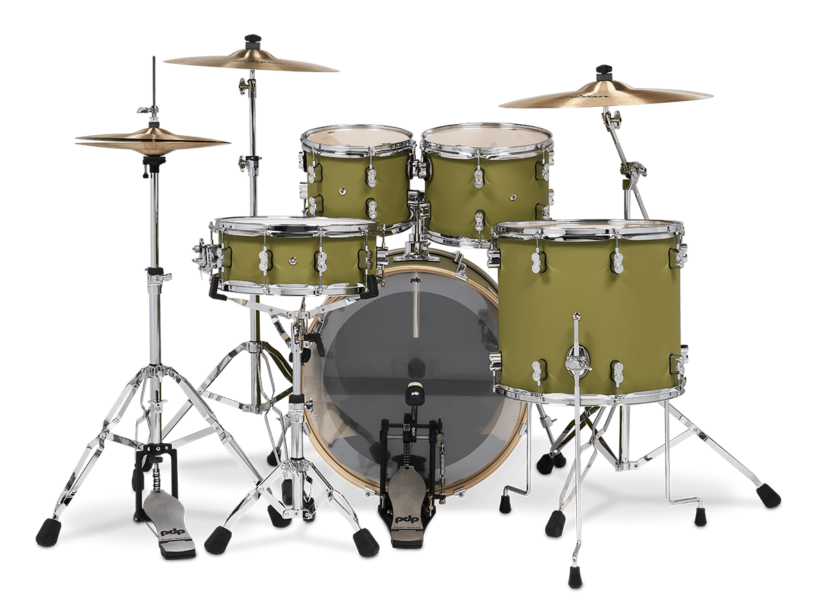 PDP Concept Maple 5 Piece Shell Pack - Satin Olive Finishply