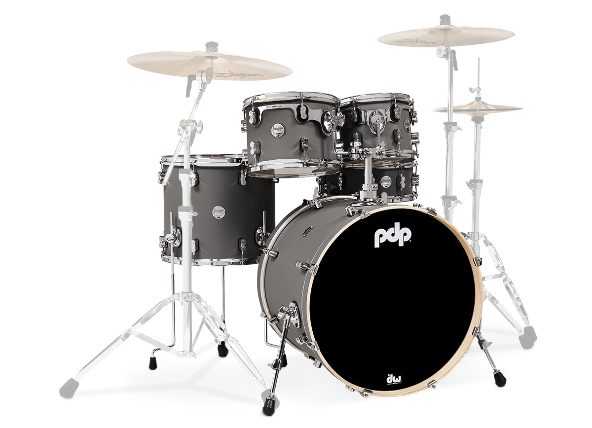 PDP Concept Maple 5 Piece Shell Pack - Satin Pewter Finishply
