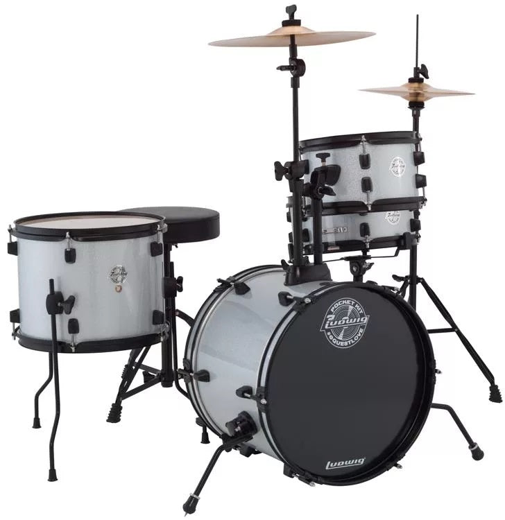 Ludwig Questlove Pocket Kit 4-piece Complete Drum Set - Silver Sparkle