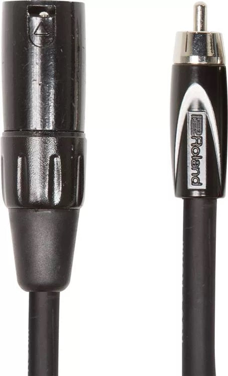 Roland Black Series XLR Male to RCA Male Interconnect Cable - 10'