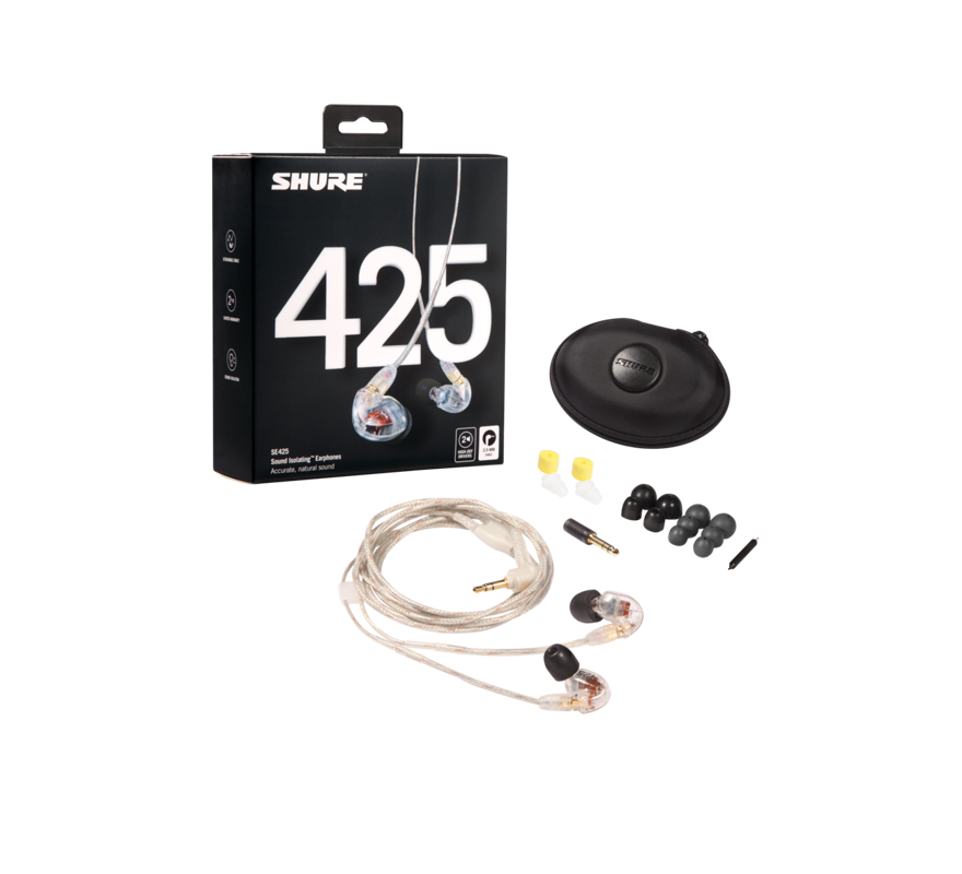 Shure SE425 Sound Isolating Dual-Driver Earbud Style - Clear