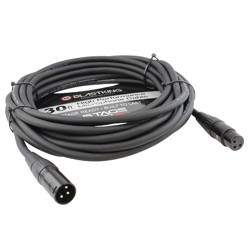Blastking 30' XLR Male to XLR Female 30 Ft. Microphone Cable – SP30XLR
