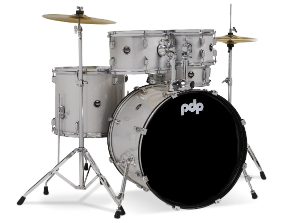 PDP Centerstage 22" 5-Piece Complete - Diamond White Sparkle