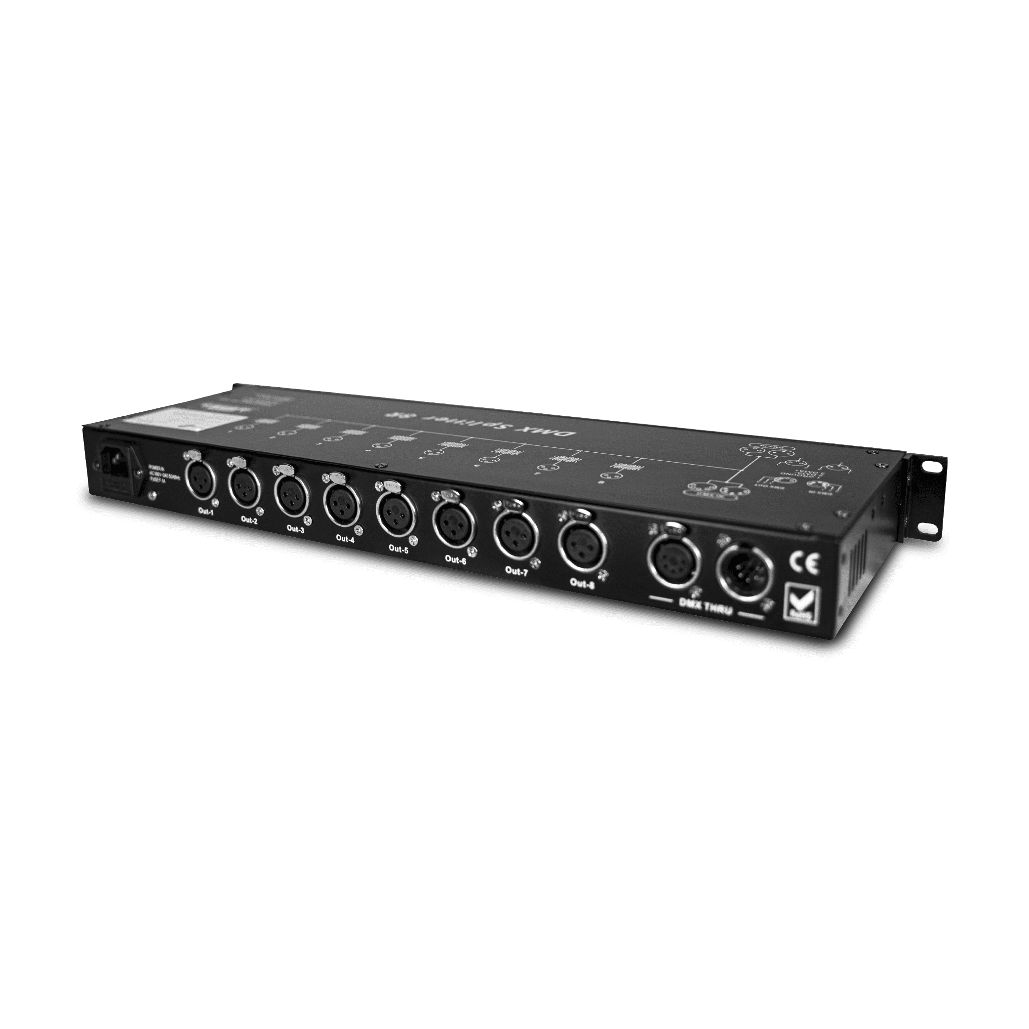 Lite Tek 8 Channel Dmx Rackmount Splitter