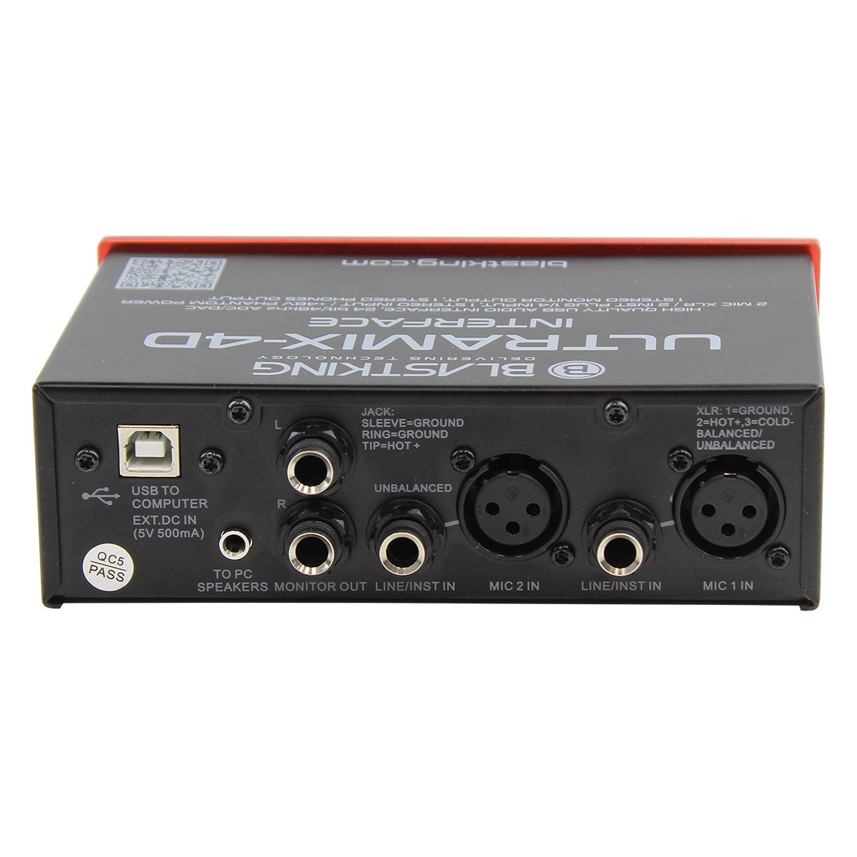 Blastking USB Audio Interface 24-bit/48 KHz XLR 1/4″ +48V Phantom – ULTRAMIX-4D