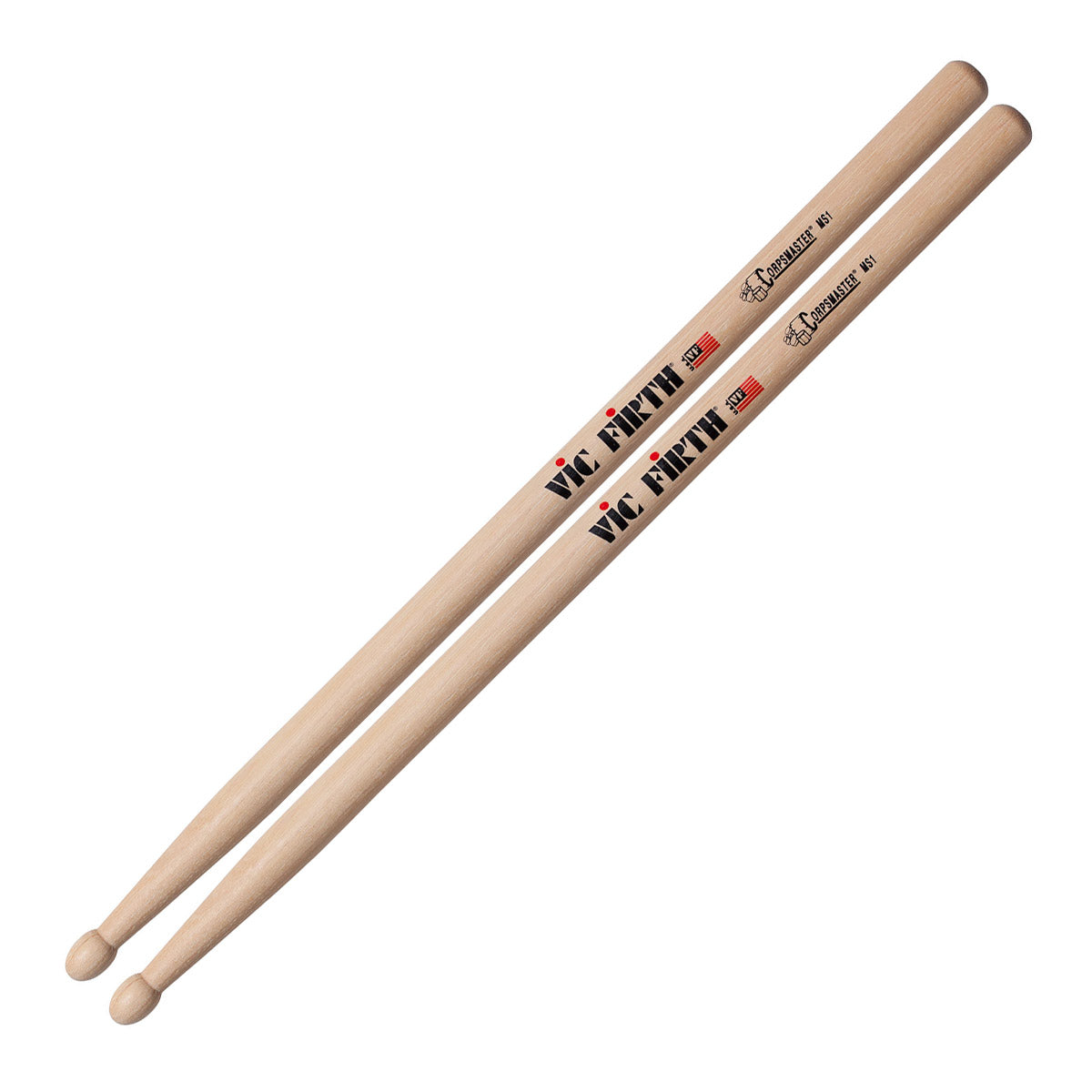 Vic Firth Corpsmaster Snare Wood Tip Hickory Drumsticks