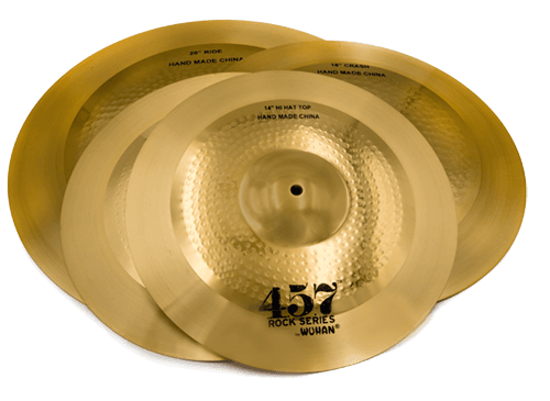 Wuhan 457 Rock Cymbal Set - 14" Hi-Hat, 16" Crash and 20" Ride