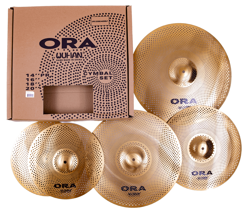 Wuhan Ora Low-Volume Cymbal Pack - 14" Hi-Hat, 16" & 18" Crashes and 20" Ride