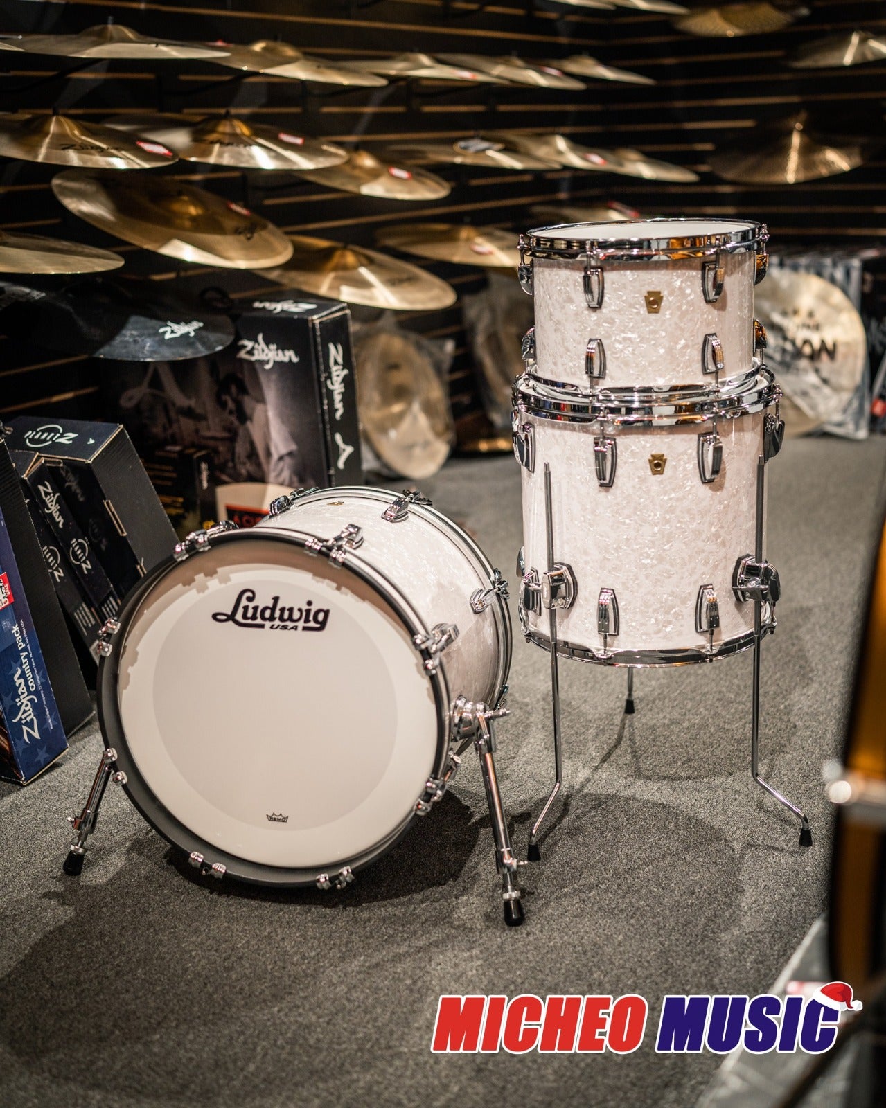 Ludwig Legacy Mahogany Jazzette 3 Pc Shell Pack - White Marine