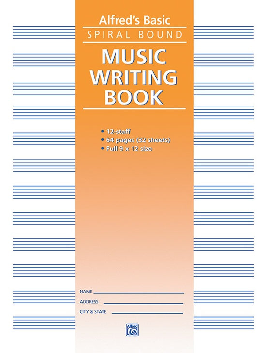 Alfred's 12 Stave Music Writing Book (9" x 12")