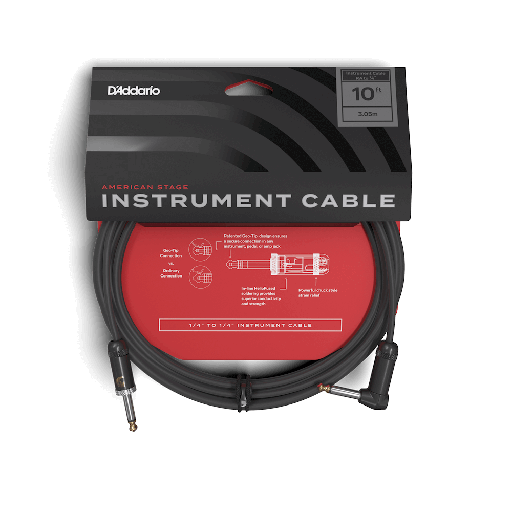 Planet Waves American Stage Instrument Cable Right Angle 10"