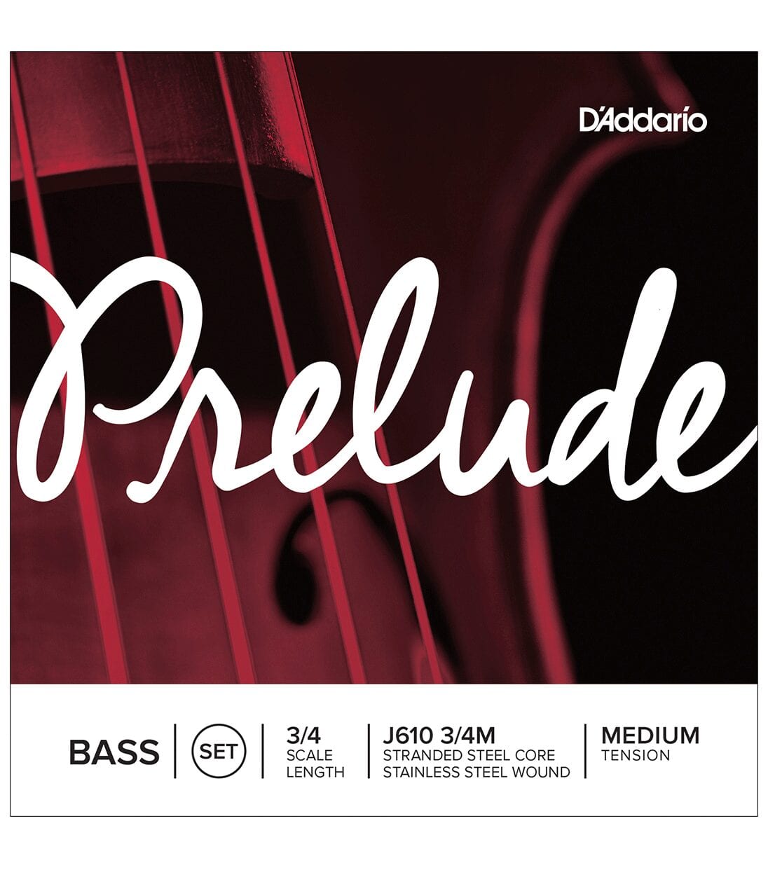 D’Addario Prelude Bass J610 3/4M, Medium Tension Prelude Bass String Set