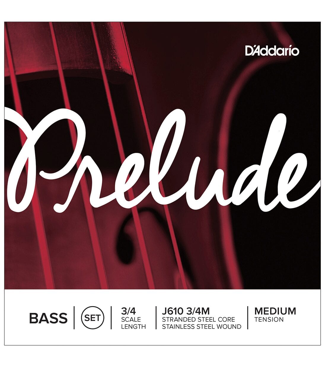 D’Addario Prelude Bass String Set J610 3/4M, Medium Tension
