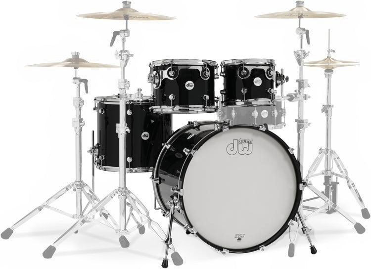 DW DDLG2214PB Serie de Diseño Pack de Conchas de 4 piezas - Negro Piano