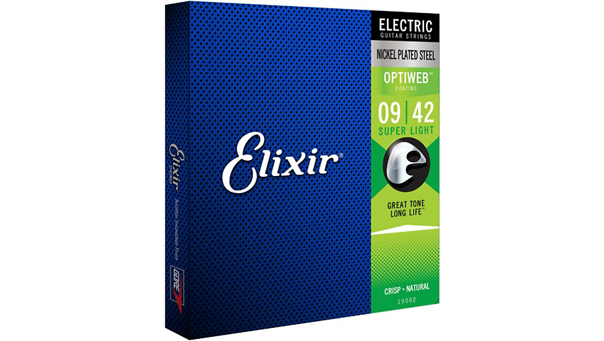 Elixir Electric Guitar Strings with OPTIWEB Coating, Super Light (.009-.042)