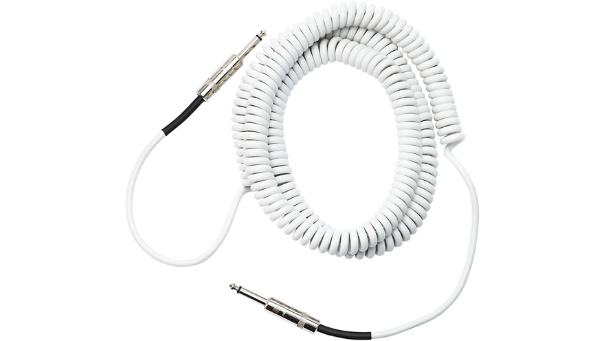 D'Addario Planet Waves Coiled Instrument Cable 30 ft. White