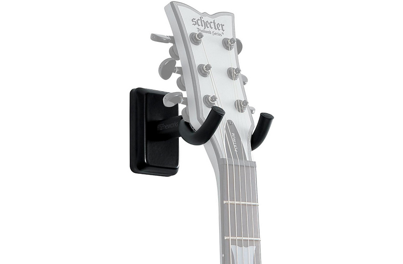 Gator Wall-Mounted Guitar Hanger with Black Mounting Plate