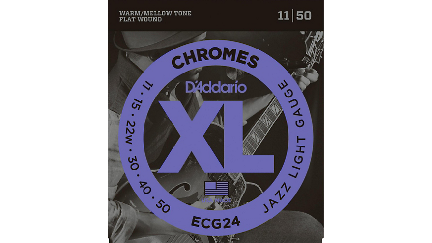 Cuerdas de guitarra eléctrica D'Addario XL Chromes Jazz Light ECG24 Flatwound