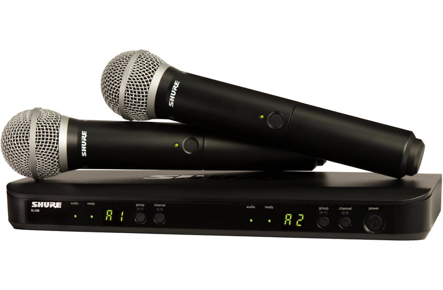 Shure BLX288/PG58 Dual-Channel Wireless System with Two PG58 Handheld Transmitters Band H10