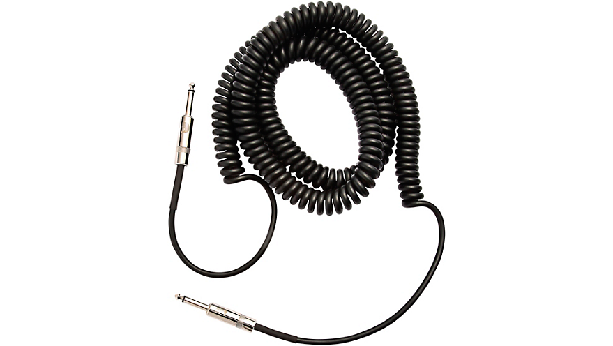 D'Addario Planet Waves Coiled Instrument Cable 30 ft. Black