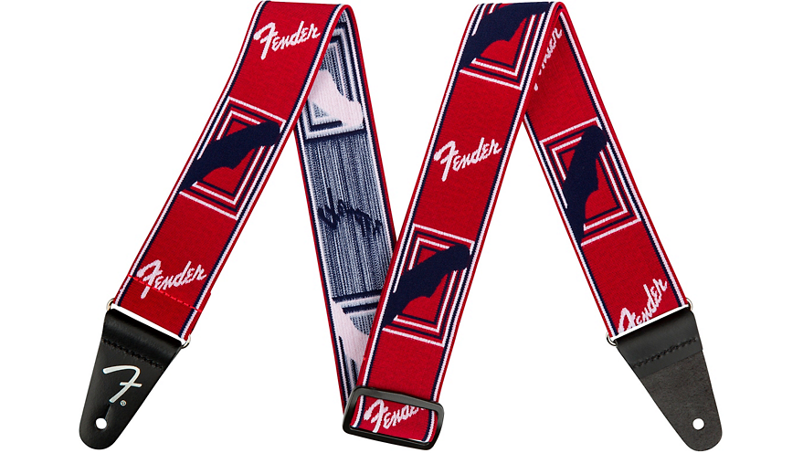 Fender WeighLess Monogram Guitar Strap Red, White, and Blue 2 in.