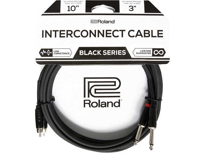 Roland Black Series Dual RCA-1/4" Interconnect Cable 10 ft. Black