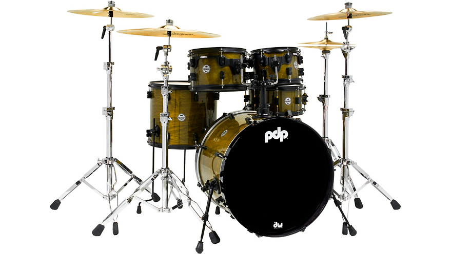 PDP by DW Limited Edition Concept Maple Shell Pack in Olive Stain Lacquer with Black Hardware